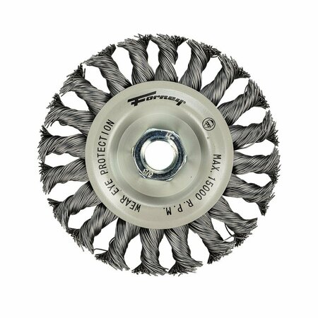 FORNEY Command PRO Wire Wheel, Knotted, 4-1/2 in x .020 in x 5/8 in-11 72812